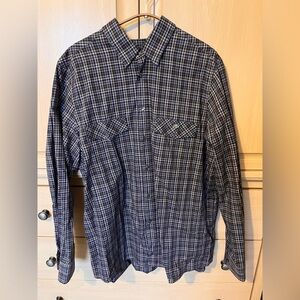 Lacoste dress shirt, purple, black and white, size 45